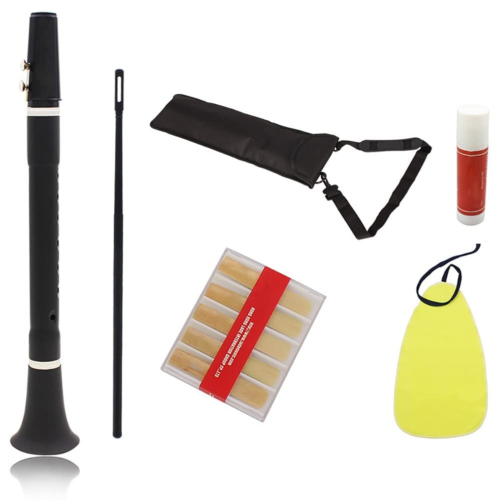 Mini clarinete Bb, instrumento de viento de madera de clarinete de bolsillo con bolsas de almacenamiento, instrumento musical for la práctica de principiantes