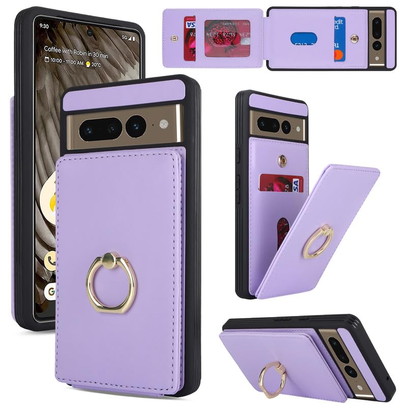Lipvina for Google Pixel 8 Pro Case with Card Holder,Pixel 8 Pro Case Wallet for Women,Credit Card Holder,Ring Stand,Phone Wallet Cases 6.7