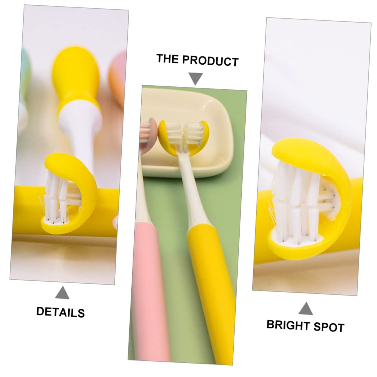 Spazzolino Da Denti a 3 Lati Manuale, Setole Morbide, Ergonomico, Per Igiene Orale Completa, Pulizia Senza Irritazioni, Per Adulti, Casa, Viaggio, Ufficio, Ospedale, Facile Da Trasportare
