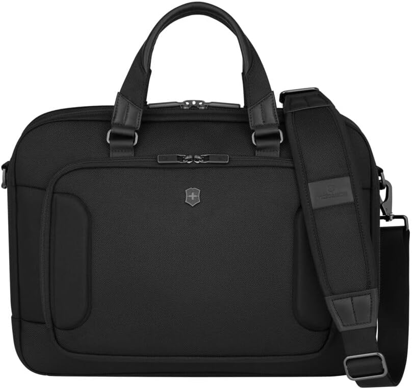 Victorinox Werks Traveler 7.0, Deluxe Briefcase, Briefcase with 15.6" Laptop and 11’’ Tablet Compartment, Black