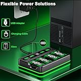 Controller Battery Pack for Xbox One/Xbox Series X|S,4x6200 mWh Rechargeable Battery Packs with Charging Dock/Cool RGB/Touch Control/USB & Type-C Charging, X-box Accessories Controller Charger - Image 4