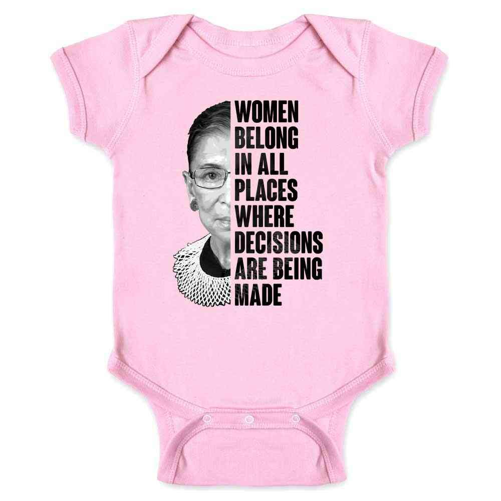 Ruth Baden Ginsburg Baby Bodysuit Infant RBG Women Belong Quote Feminist Pink 6M