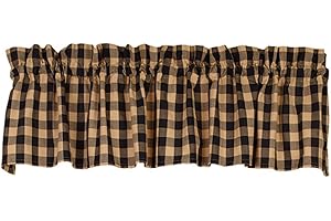 Country House Collection 32915 Primitive Black Check Valance: The Epitome of Cozy Elegance