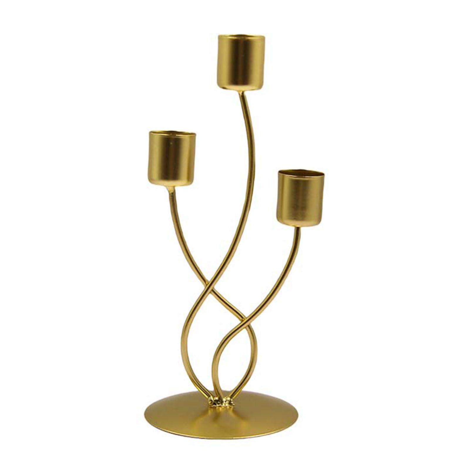 Buxuaaaa 3 Cups Golden Nordic Designs Iron Tapered Holder Metal Candlestick Stand Centerpieces Decoration For Elegant In Any Room Nordic Holder