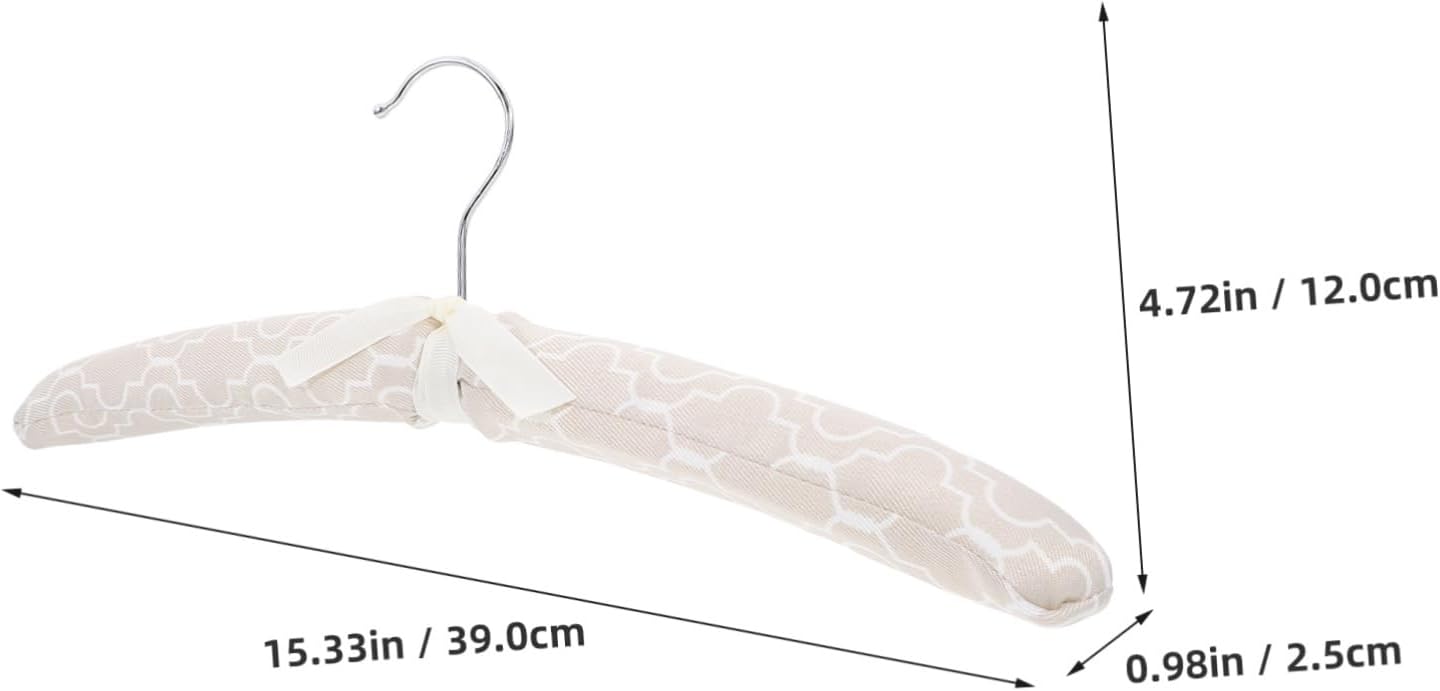 Unomor 5pcs Floral Pattern Linen Padded Hangers for Women Clothing Non-Slip Thickened Hangers for Sweaters and Coats Garment Storage