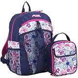 FUEL Backpack with Lunch Box Combo – 18.5” Two Compartment Water Resistant Durable Adjustable Straps