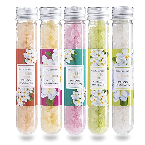 B.C. Beauty Concepts Aromatherapy Bath Salts- Epsom Salts for Soaking, Relaxing Bath Spa Set, Scented in Vanilla Almond, Shea Butter, Sweet Mint, Honey Rose, and Lavender, Tropical