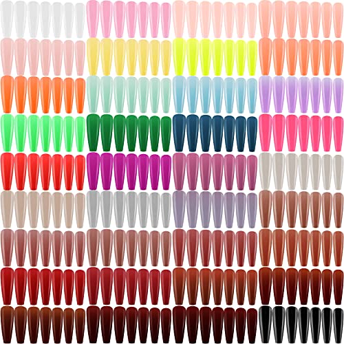864 Pieces 36 Sets Extra Long Ballerina Press on Nails Coffin False Nail Tips Glossy Full Cover Fake Nails Artificial Nails for DIY Nail Art Salon Women Girls (Chic Pattern)