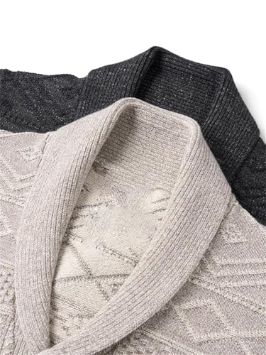Men Shawl Collar Cardigan Texture Sweater Vintage Knitwear3