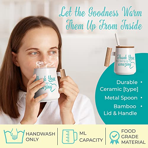 Thank You Gifts For Women – Appreciation Gift Set With Throw Blanket, Fuzzy Socks, Mug And Spoon – Inspirational Unique Gifts For Women, Coworkers, Nurses – Ideal Gifts For Birthday, Mother’s Day #TOP3