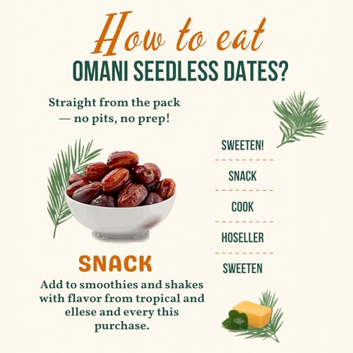 Image of Nature's Choice Big Omani Seedless Dates (500g) | Soft & Chewy Khajoor | All-Natural | High-Fiber Khejur | Healthy Snack | Natural Sugar | Dry Fruit | Deseeded Dates | Khajur | Khejur | Finest Grade