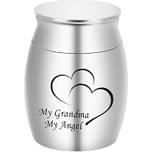 Small Keepsake Urns for Human Ashes Mini Cremation Urns for Ashes Stainless Steel Memorial Ashes Holder-My Grandma My Angel