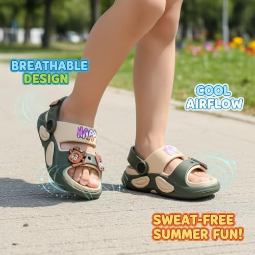 Image of GLJ Kids Comfort Clogs Sandals for Boy and Girl, 1 to 14 Years, Two-Strap Design, Easy to Wear Slip On, Dust and Waterproof, 1100