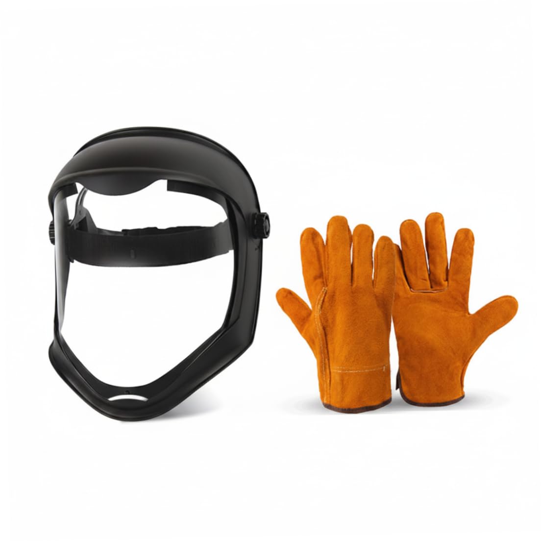 Full Face Mask, Hd Anti-fog Full Face Shield With Gloves, Impact-resistant Pc Visor, Protection Mask For Grinding, Welding, Lawn Mowing
