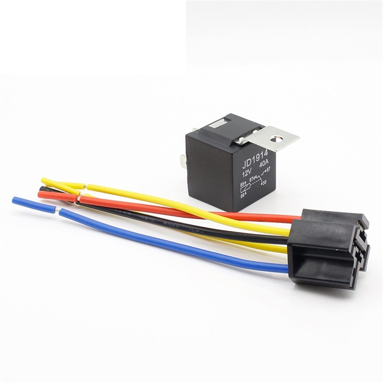 AQHYEBNSR 1 Piece Waterproof Automotive Relay 12v 5pin 40a Car with Black Red Copper Terminal Auto with Socket