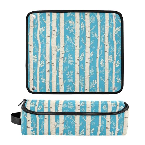 Estuche de Viaje 2 en 1 para Rizadores y Planchas White Birches Turquesa con Almohadilla Resistente al Calor miniatura 3