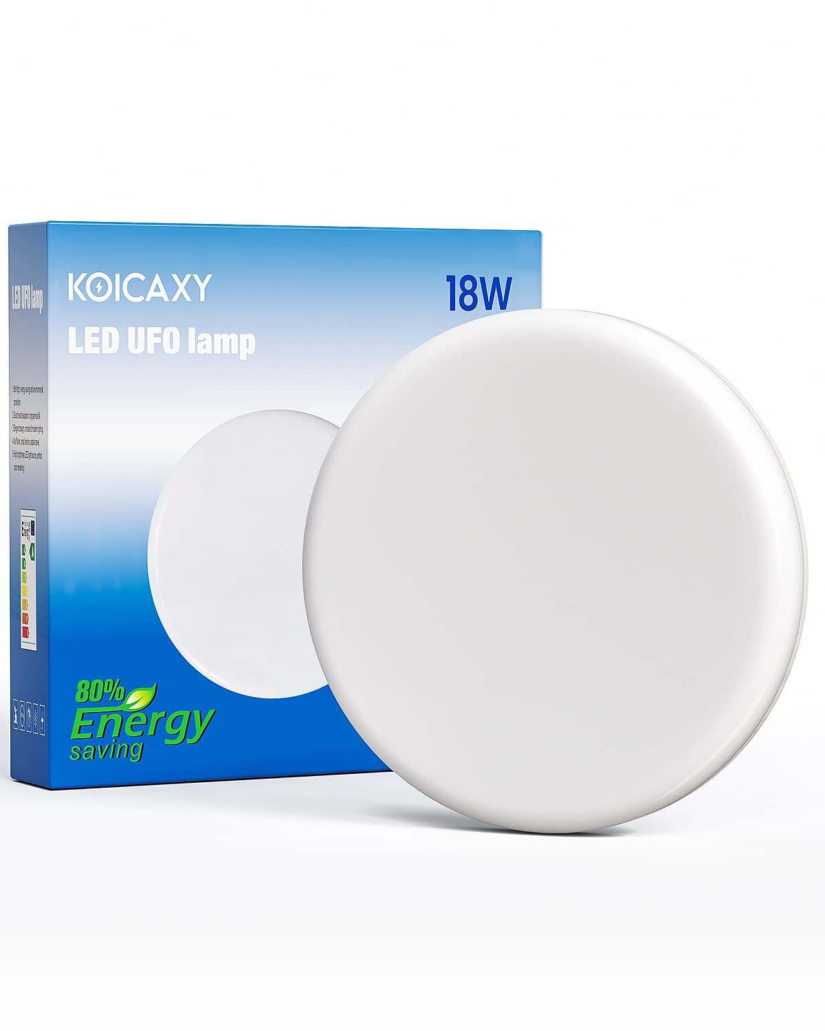 Koicaxy Plastic 18W Flush Mount Ceiling Light, 12Cm Diameter Low Profile 6500K Round Close To Ceiling Lights For Hallway/Closets