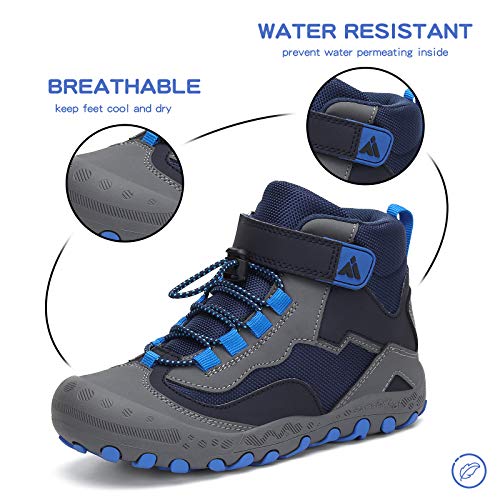Mishansha Kids Water Resistant Hiking Boots, Boys Girls Anti Collision Anti-Skid Athletic Outdoor Adventure Trekking Shoes2
