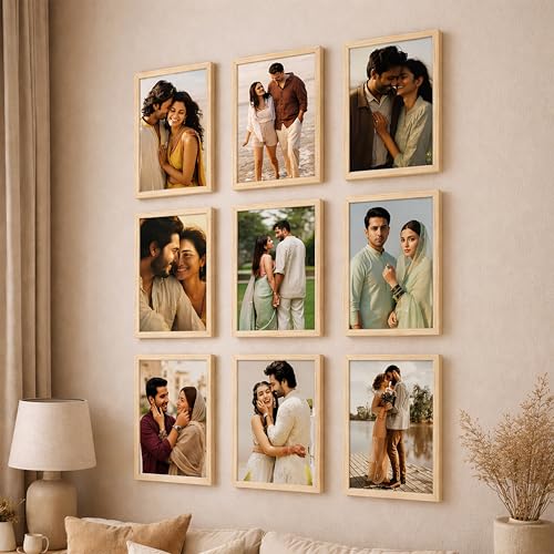 Image of Art Street Premium Photo Frame for Wall & living room, Classic Aesthetic Design Photo Frames for Photograph, Art Work, Kids Room Set of 9 (A4, 8x12 Inch, Beige)