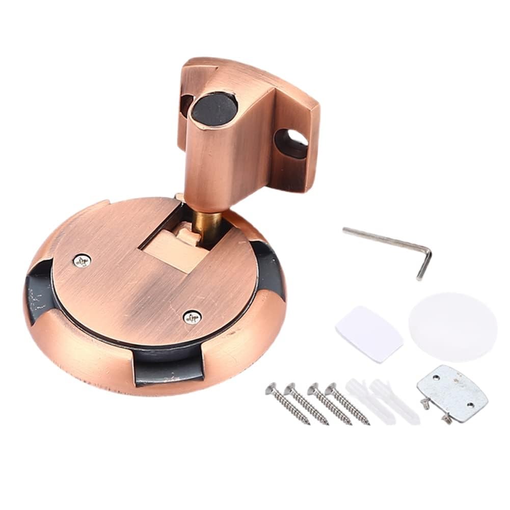 Luercher Rot Door Stop Magnetic Door Stopper Adjustable Door Stop Drilling Installation For Various Doors Types Floor Fixed(Rot)