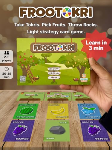 Image of Frootokri Card Game - Fun Family & Party Board Game for Kids, Teens & Adults | 2-5 Players | Quick to Learn in 3 Minutes | Travel Friendly