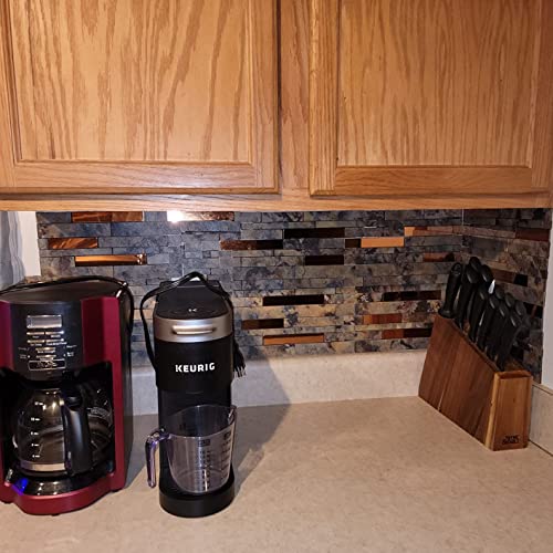 Weimeisc 10 Sheets Peel And Stick Backsplash Tile For Kitchen, Self-Adhesive Mosaic Tile, Stick On Bathroom Vanities，Fireplace Décor, Laundry Table(11.25" X 12.7") (Rusty Stone Pattern) #TOP2