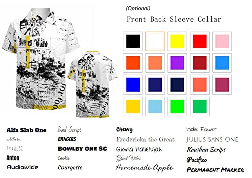 Design Shirt Custom Personalized Button Down Shirts Add Your Own Image Photo Text on Front & Back & Long Sleeves4