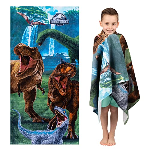Franco Toalla de playa de algodón súper suave para niños, 58 x 28 pulgadas, Jurassic World...