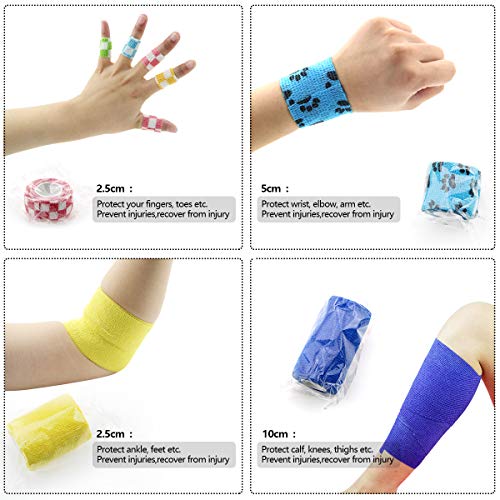 AUPCON Vet Wrap Self Adherent Wrap Cohesive Bandage Animal Bandage Self Adhesive Bandages for Horse, Pets & Ankle Sprains & Swelling 3 Inches