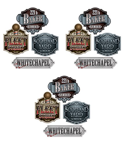 Beistle 12Piece Sherlock Holmes Decorative Sign Cutouts, 11.25