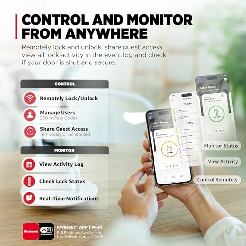 Image of Kwikset Halo Select Smart Lock Keyless Entry Door Lock Wi-Fi and Matter Enabled Deadbolt No Hub Needed, Geofence Auto-Unlock, Grade AAA Certified, Easy Install, Matte Black Lifetime Finish Warranty