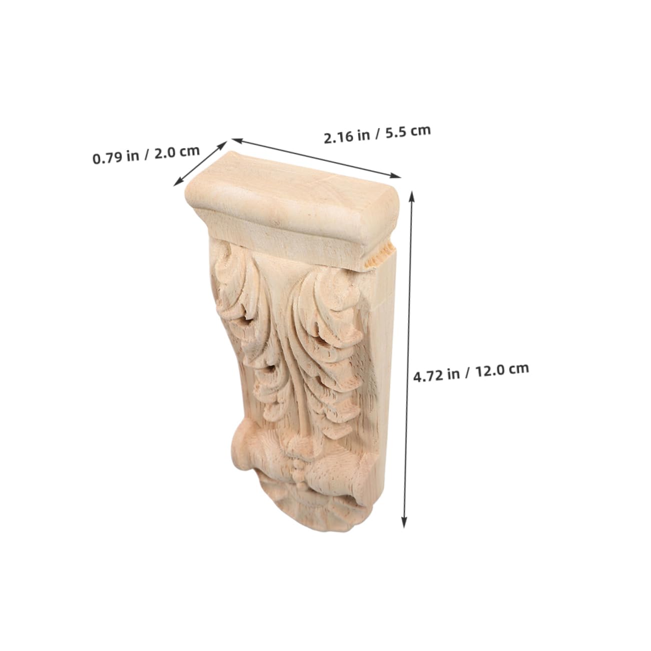 NUOBESTY 2 Stück Holzschnitzerei Dekoration im Europäischen Landhausstil Holzsäulen Konsolen mit Eleganter Holzapplikation für Wohnungszubehör und Möbeldekoration