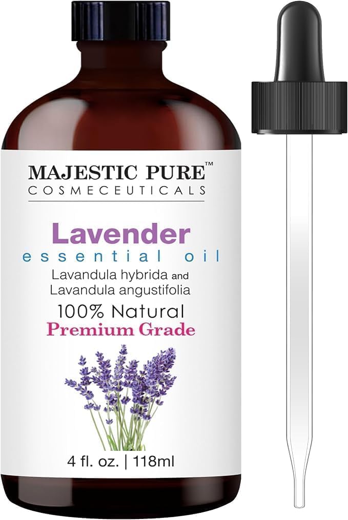 Essential Oil with Glass Dropper - 100% Pure and Natural - Essential Oils for Diffuser, Aromatherapy, Soap and Candle Making, Lavender Essential Oil, Lavender Oil, 4 Fl Oz