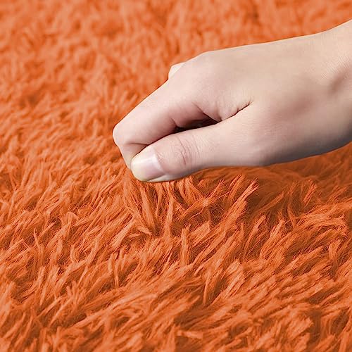 Aspire Homeware Round Rugs Living Room, Rust Area Rugs for Bedroom (120x120cm) Anti Slip - Image 4