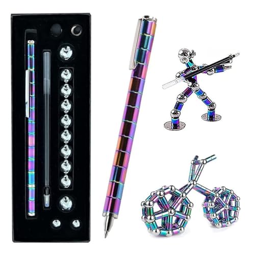ボールペン フィジェット ペン 磁気 マジック 多機能ボールペン タッチペン スタイラスペン おもちゃMagic Pen Fidget Toy 変形可能磁性ペン クリスマス 誕生日 プレゼント 学校 オフィス用 (カラフル)