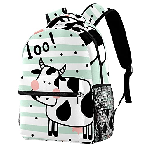 Mochilas ligeras y bolsos de hombro con diseño de vaca linda para viajes y senderismo