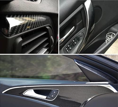 Image of Self Adhesive 4D Vinyl Carbon Fiber Textured Sheet Roll for Cars and Motorcycles, Interior /Exterior DIY Decoration | Black Carbon Fiber || (1 x 5 Ft, Carbon Wrap Film)