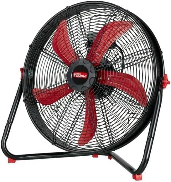 𝓗𝔂𝓹𝓮𝓻 Tough New 20 inch High Velocity Sealed Motor Drum Fan with Wall Mount, Black & Red, SFDE-500B3-1