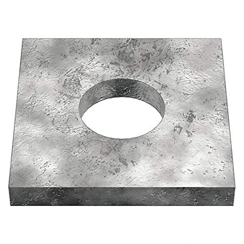 Square Washer, Fits Bolt Sizes 3/4 in, 13/16 in Inside Dia, 1/4 in Thickness, Steel-Each