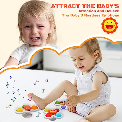 Saugnapf Spielzeug Baby 3 StüCk Fidget Spinner Suction Cup Fenster Baby Toy Kreisel Spinneys Badewannenspielzeug Für Flugreisen Drehspielzeug Sensory Lernspielzeug Kinder Spinning 1 2 3 4 5 6 Jahre – Bild 6