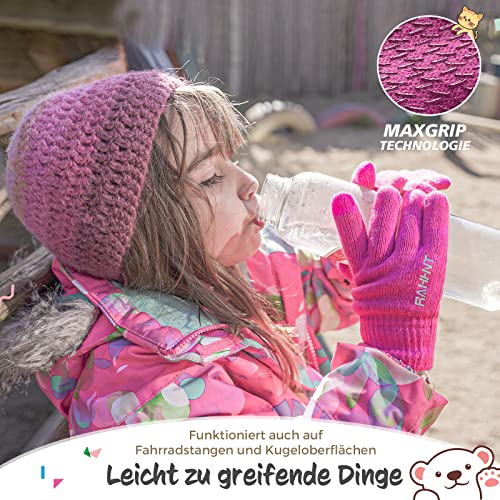 Image of Rahhint Kids Winter Gloves for Boys Girls Children Toddler Thermal Wool Knit Gloves with Insulated Fleece Lining Keep Hand Warm Gift