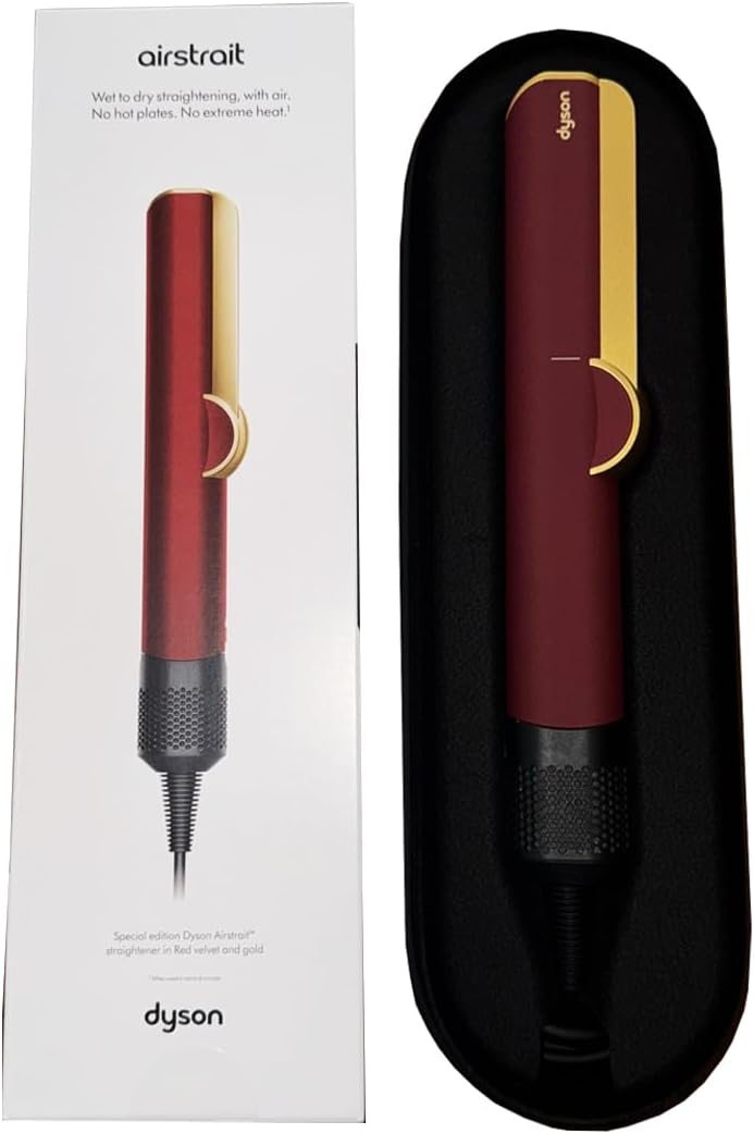 Dyson Airstrait Straightener (Red Velvet/Gold) HT01 Wet to Dry Hair Straightening 1600W – Exclusive Colour