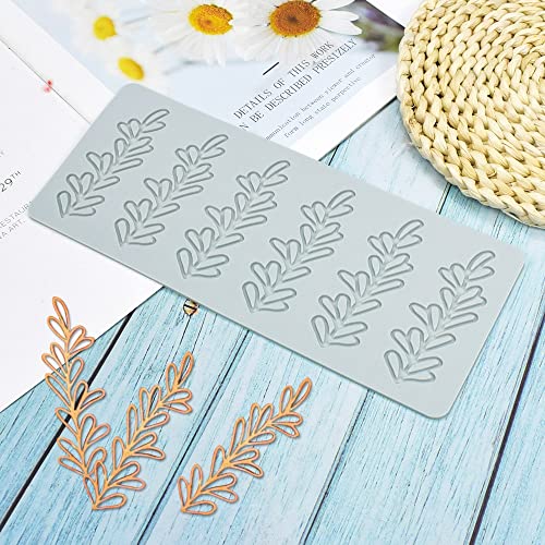 TUKE Hollow Tree Leaves Silicone Fern Leaf Pteridophyte DIY Chocolate Candy Fondant Mold 3D Lotus Silicone Cake Clay Mould for Cupcake (C 10.2x4.2x0.12inch) (BH0966)