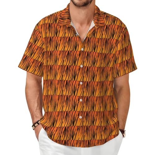 Chemise d'été homme manches courtes contre la chaleur avec imprimé tigre