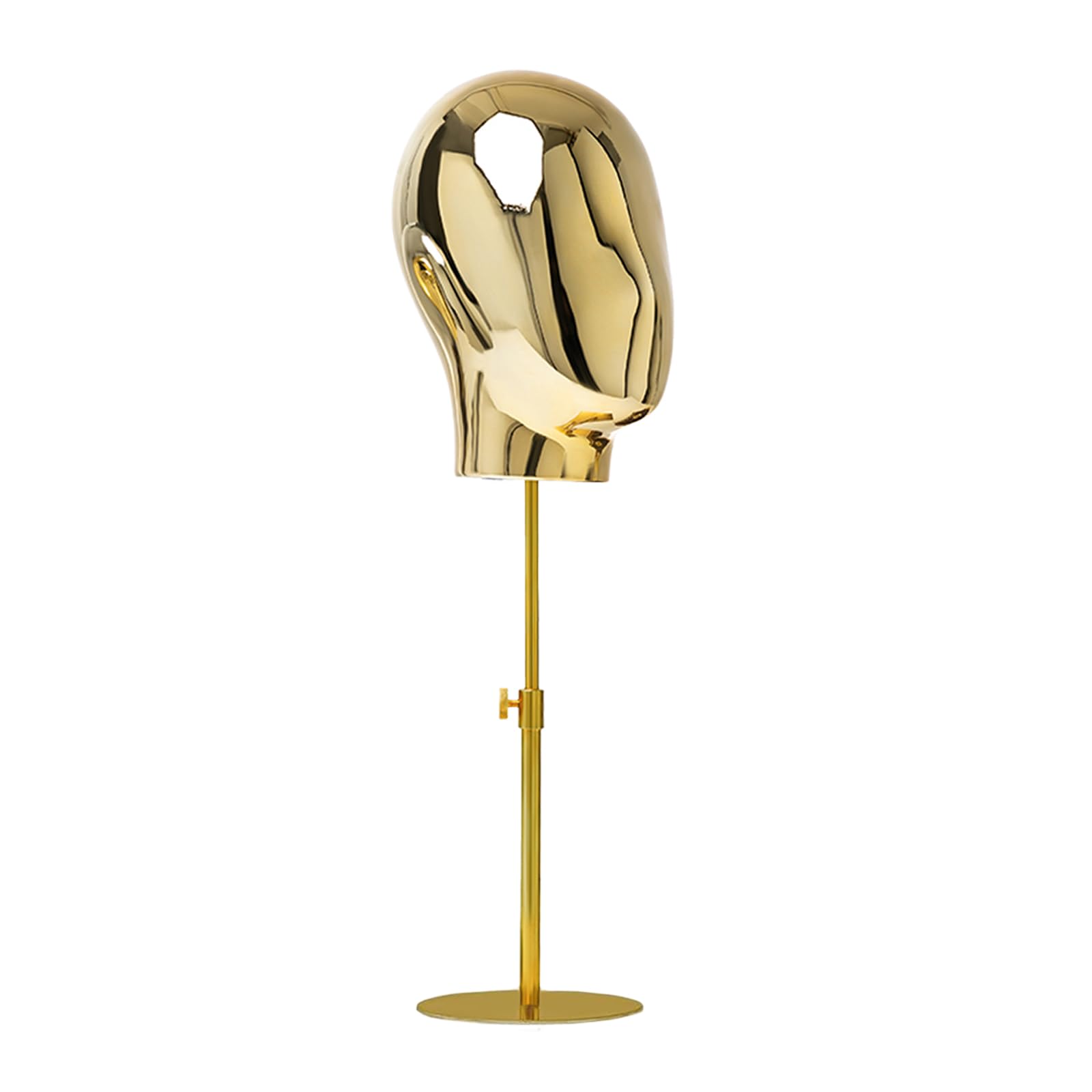 Support pour perruque CHADWICK chromé 50 cm tête de mannequin réglable