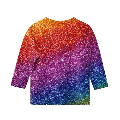 Girls Shirts 3/4 Length Sleeve Clothes Loose Fit Round Neck Summer Tops Elbow Sleeve Pullover Outfits 5-16 Years2