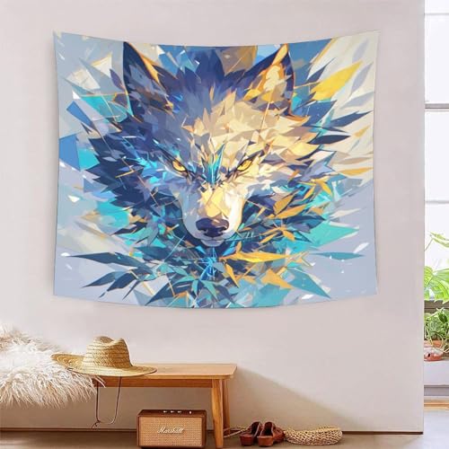 Art mural tapisserie loup 3D tissu tenture de decoration chambre et salon 180x230