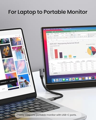 Image of Silkland USB C Monitor Cable Right Angle 4FT, 8K@30Hz 5K /4K@60Hz Display