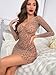 Kimfeng Women's Lingerie for Women Sexy Leopard Print Bodycon Mini Dress Sheer Long Sleeve V-Neck Dresses Stripper Outfit Mesh Chemise Babydoll
