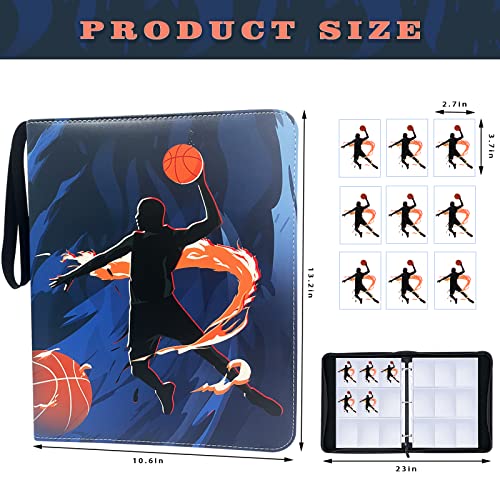 900 Pockets Basketball Cards Binder,Trading Cards Holder Card Collectors Album,Trading Card Binder 9 Pocket With 50 Removable Sleeves For Basketball Card And Sports Card #TOP1